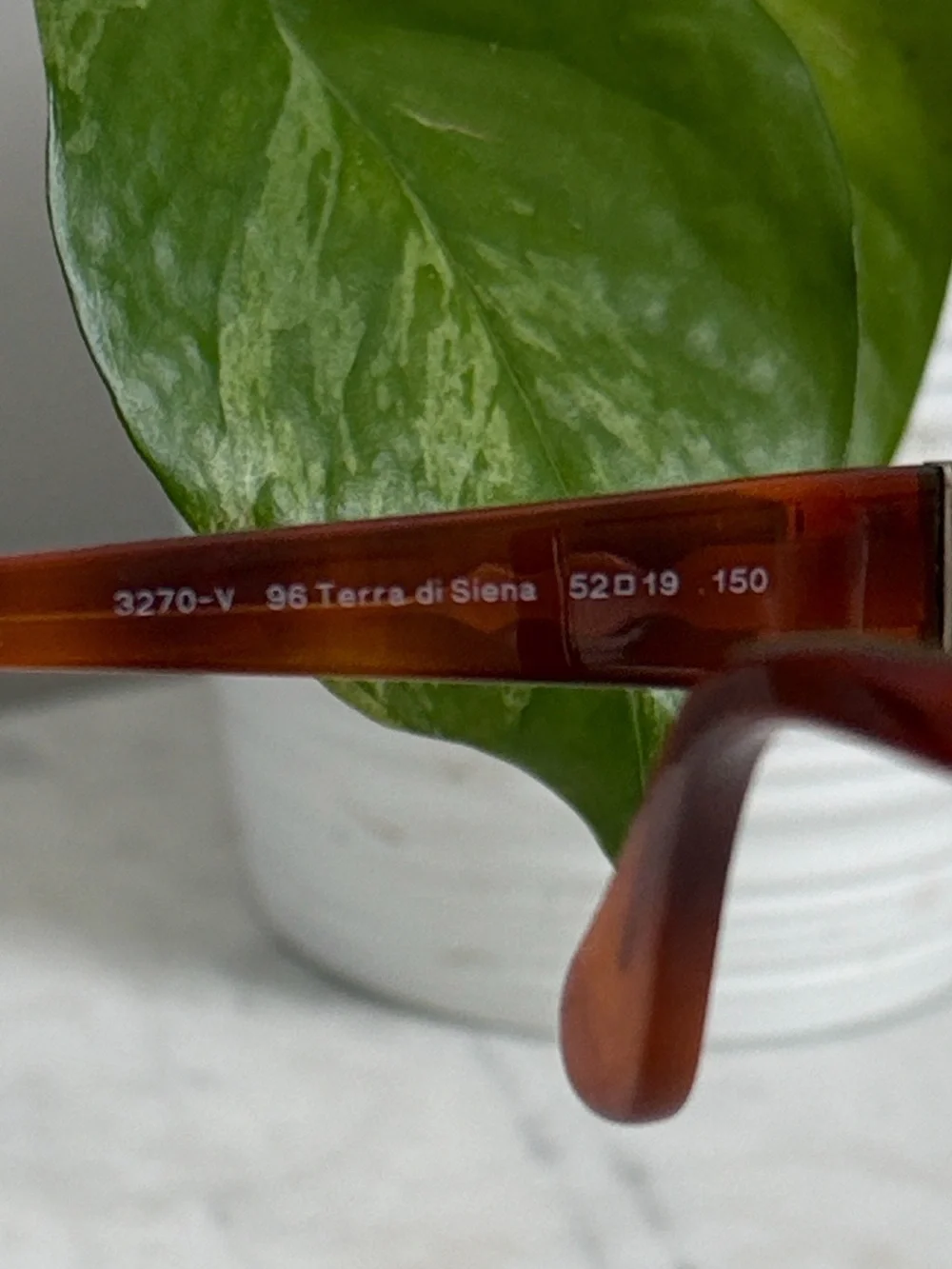 Persol Women's Amber Tortoiseshell Rectangle Glasses 3270-V 96 Terra di Siena